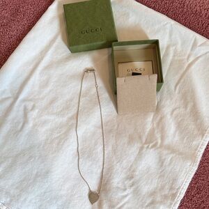 Gucci Silver Heart Pendant Necklace